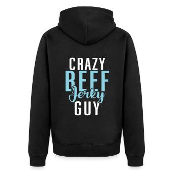 Beef Jerky Gift Beef Jerky Lover - Unisex Premium Organic Zip Hoodie - black - Back - Nico (187cm)