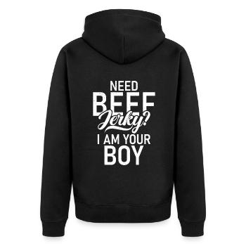 Beef Jerky Gift Beef Jerky Lover - Veste à capuche bio Premium Unisexe - noir - Dos - Nico (187cm)