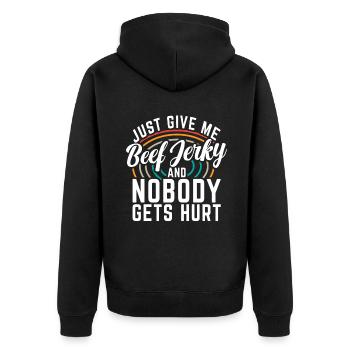 Beef Jerky Gift Beef Jerky Lover - Veste à capuche bio Premium Unisexe - noir - Dos - Nico (187cm)