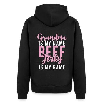 Beef Jerky Gift Beef Jerky Lover - Veste à capuche bio Premium Unisexe - noir - Dos - Nico (187cm)