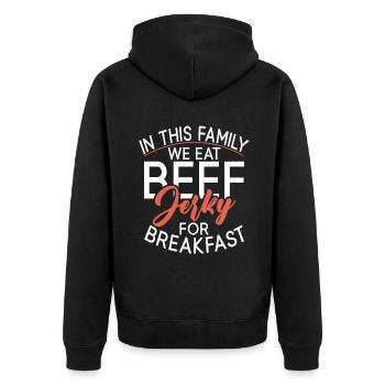 Beef Jerky Gift Beef Jerky Lover - Veste à capuche bio Premium Unisexe - noir - Dos - Nico (187cm)