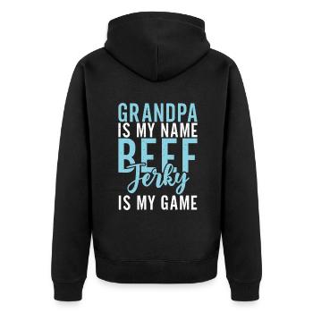 Beef Jerky Gift Beef Jerky Lover - Veste à capuche bio Premium Unisexe - noir - Dos - Nico (187cm)