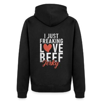 Beef Jerky Gift Beef Jerky Lover - Veste à capuche bio Premium Unisexe - noir - Dos - Nico (187cm)