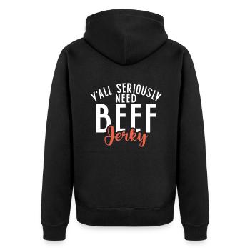 Beef Jerky Gift Beef Jerky Lover - Veste à capuche bio Premium Unisexe - noir - Dos - Nico (187cm)