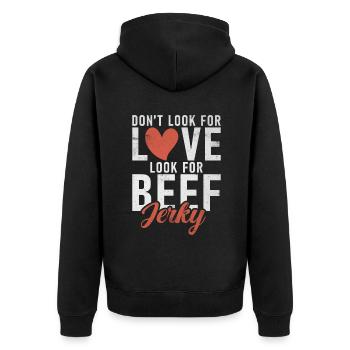 Beef Jerky Gift Beef Jerky Lover - Veste à capuche bio Premium Unisexe - noir - Dos - Nico (187cm)