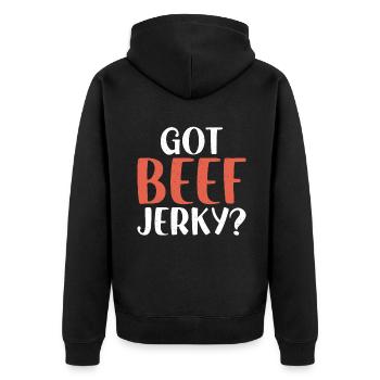 Beef Jerky Gift Beef Jerky Lover - Veste à capuche bio Premium Unisexe - noir - Dos - Nico (187cm)