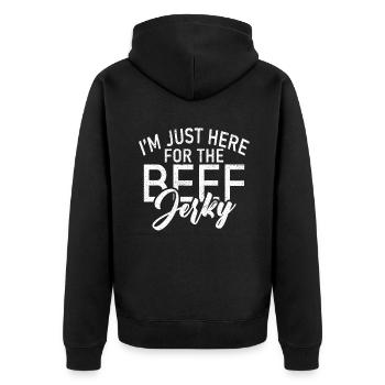 Beef Jerky Gift Beef Jerky Lover - Veste à capuche bio Premium Unisexe - noir - Dos - Nico (187cm)
