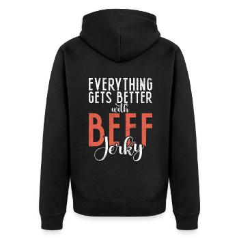 Beef Jerky Gift Beef Jerky Lover - Veste à capuche bio Premium Unisexe - noir - Dos - Nico (187cm)
