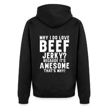 Beef Jerky Gift Beef Jerky Lover - Veste à capuche bio Premium Unisexe - noir - Dos - Nico (187cm)