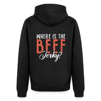 Beef Jerky Gift Beef Jerky Lover - Veste à capuche bio Premium Unisexe - noir - Dos - Nico (187cm)