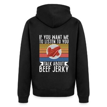 Beef Jerky Gift Beef Jerky Lover - Veste à capuche bio Premium Unisexe - noir - Dos - Nico (187cm)
