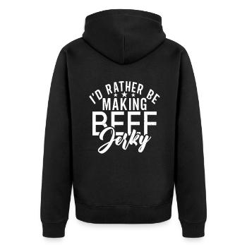 Beef Jerky Gift Beef Jerky Lover - Veste à capuche bio Premium Unisexe - noir - Dos - Nico (187cm)