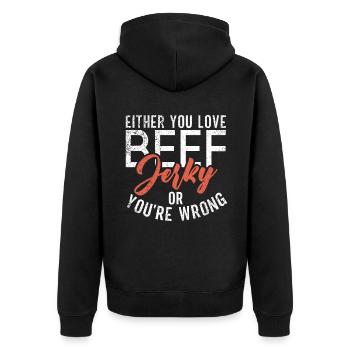 Beef Jerky Gift Beef Jerky Lover - Veste à capuche bio Premium Unisexe - noir - Dos - Nico (187cm)