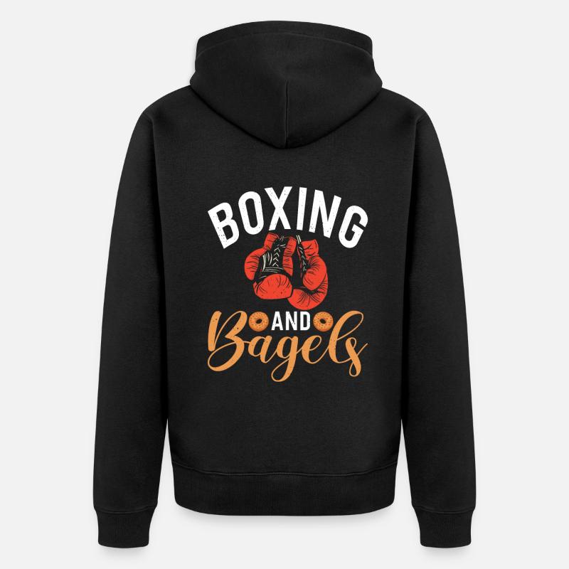 Cadeaux Bagel Bagel Lover - Veste à capuche bio Premium Unisexe - noir
