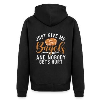 Cadeaux Bagel Bagel Lover - Veste à capuche bio Premium Unisexe - noir - Dos - Nico (187cm)