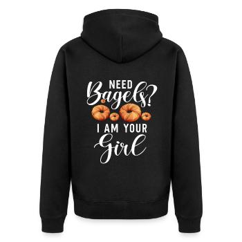 Bagel Gifts Bagel Lover - Unisex Premium Organic Zip Hoodie - black - Back - Nico (187cm)