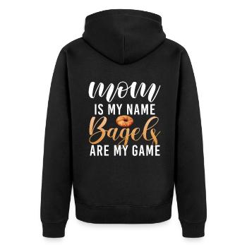 Cadeaux Bagel Bagel Lover - Veste à capuche bio Premium Unisexe - noir - Dos - Nico (187cm)