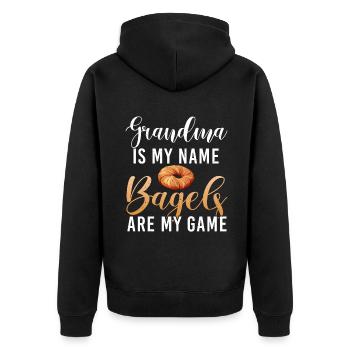 Bagel Gifts Bagel Lover - Unisex Premium Organic Zip Hoodie - black - Back - Nico (187cm)
