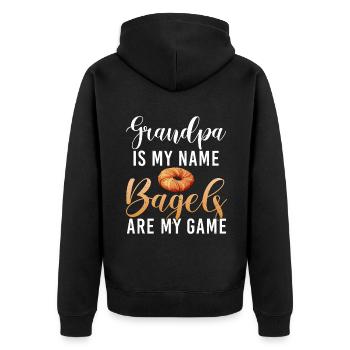 Bagel Gifts Bagel Lover - Unisex Premium Organic Zip Hoodie - black - Back - Nico (187cm)