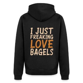 Cadeaux Bagel Bagel Lover - Veste à capuche bio Premium Unisexe - noir - Dos - Nico (187cm)