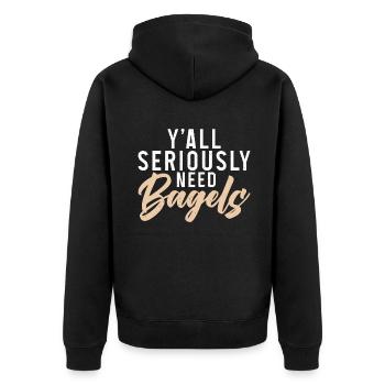 Cadeaux Bagel Bagel Lover - Veste à capuche bio Premium Unisexe - noir - Dos - Nico (187cm)