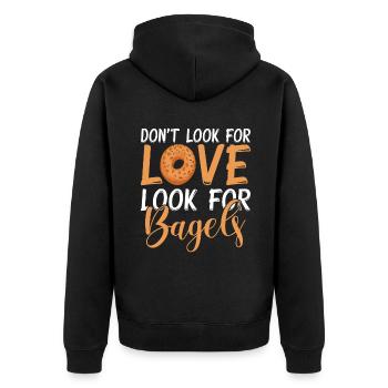 Cadeaux Bagel Bagel Lover - Veste à capuche bio Premium Unisexe - noir - Dos - Nico (187cm)