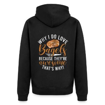 Cadeaux Bagel Bagel Lover - Veste à capuche bio Premium Unisexe - noir - Dos - Nico (187cm)