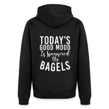 Cadeaux Bagel Bagel Lover - Veste à capuche bio Premium Unisexe - noir - Dos - Nico (187cm)