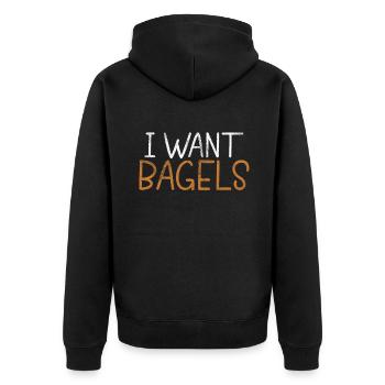 Cadeaux Bagel Bagel Lover - Veste à capuche bio Premium Unisexe - noir - Dos - Nico (187cm)