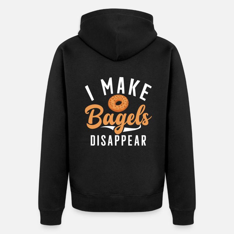 Cadeaux Bagel Bagel Lover - Veste à capuche bio Premium Unisexe - noir