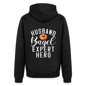 Cadeaux Bagel Bagel Lover - Veste à capuche bio Premium Unisexe - noir - Dos - Nico (187cm)