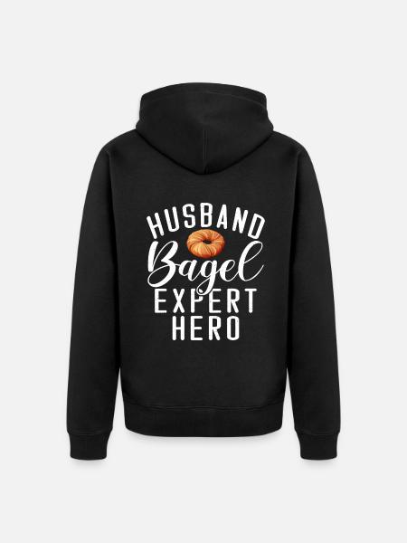 Bagel Gifts Bagel Lover - Unisex Premium Organic Zip Hoodie - black