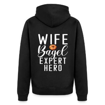 Cadeaux Bagel Bagel Lover - Veste à capuche bio Premium Unisexe - noir - Dos - Nico (187cm)