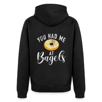 Cadeaux Bagel Bagel Lover - Veste à capuche bio Premium Unisexe - noir - Dos - Nico (187cm)