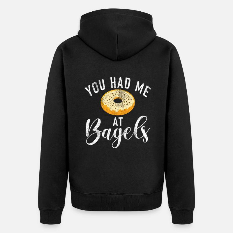 Cadeaux Bagel Bagel Lover - Veste à capuche bio Premium Unisexe - noir