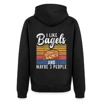 Cadeaux Bagel Bagel Lover - Veste à capuche bio Premium Unisexe - noir - Dos - Nico (187cm)