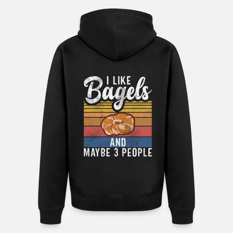 Cadeaux Bagel Bagel Lover - Veste à capuche bio Premium Unisexe - noir