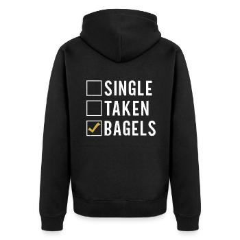 Bagel Gifts Bagel Lover - Unisex Premium Organic Zip Hoodie - black - Back - Nico (187cm)