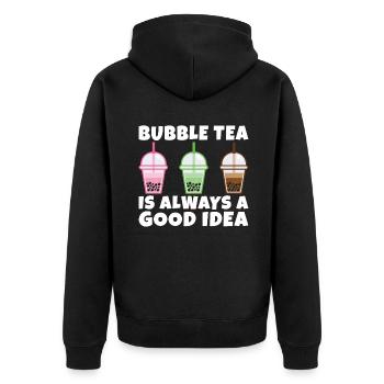 Bubble Tea Lover Cadeau - Veste à capuche bio Premium Unisexe - noir - Dos - Nico (187cm)