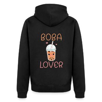 Bubble Tea Lover Cadeau - Veste à capuche bio Premium Unisexe - noir - Dos - Nico (187cm)