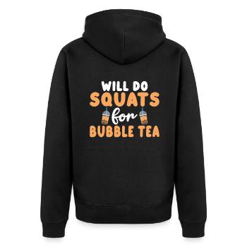 Bubble Tea Lover Gift - Unisex Premium Organic Zip Hoodie - black - Back - Nico (187cm)