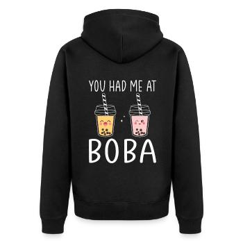 Bubble Tea Lover Gift - Unisex Premium Organic Zip Hoodie - black - Back - Nico (187cm)