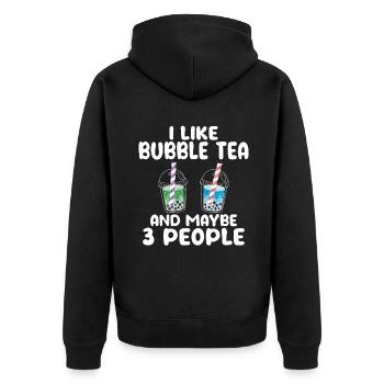 Bubble Tea Lover Cadeau - Veste à capuche bio Premium Unisexe - noir - Dos - Nico (187cm)