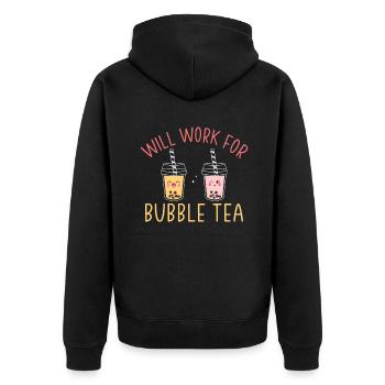 Bubble Tea Lover Gift - Unisex Premium Organic Zip Hoodie - black - Back - Nico (187cm)