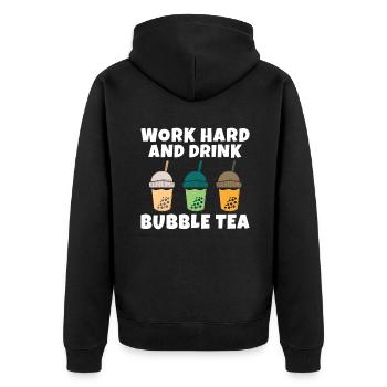 Bubble Tea Lover Gift - Unisex Premium Organic Zip Hoodie - black - Back - Nico (187cm)