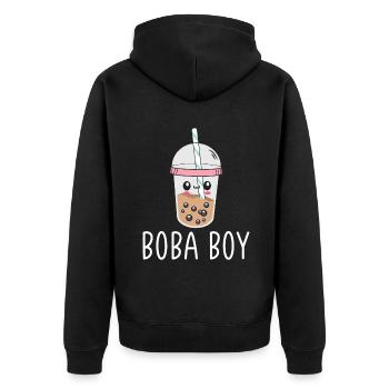 Bubble Tea Lover Gift - Unisex Premium Organic Zip Hoodie - black - Back - Nico (187cm)