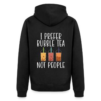 Bubble Tea Lover Cadeau - Veste à capuche bio Premium Unisexe - noir - Dos - Nico (187cm)