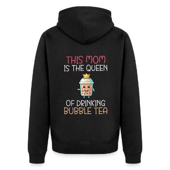 Bubble Tea Lover Gift - Unisex Premium Organic Zip Hoodie - black - Back - Nico (187cm)