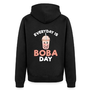 Bubble Tea Lover Cadeau - Veste à capuche bio Premium Unisexe - noir - Dos - Nico (187cm)