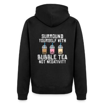Bubble Tea Lover Gift - Unisex Premium Organic Zip Hoodie - black - Back - Nico (187cm)